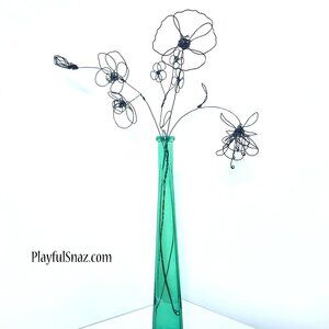 Handmade wire bouquet Valentine gift Metal flowers